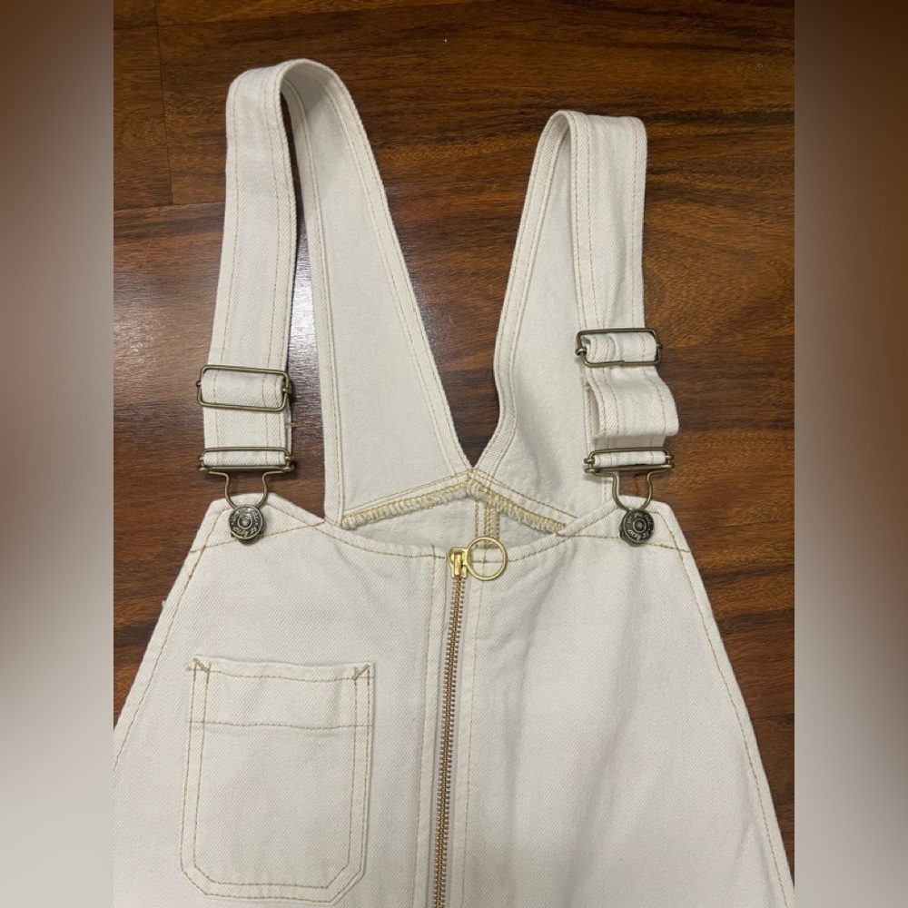 ☀️ Free People Sunkissed Denim Short Overalls | Ivory | NWT | Multiple Sizes☀️ F - Picture 5 of 8